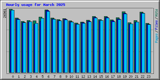 Hourly usage for March 2025